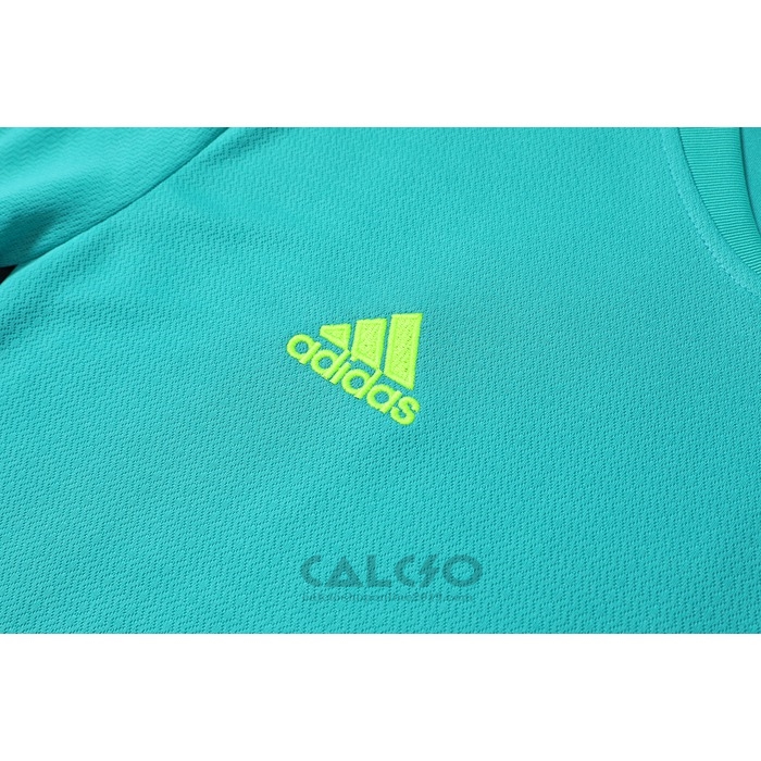Tuta da Track Juventus Manica Corta 2022-2023 Blu e Verde - Pantaloncini